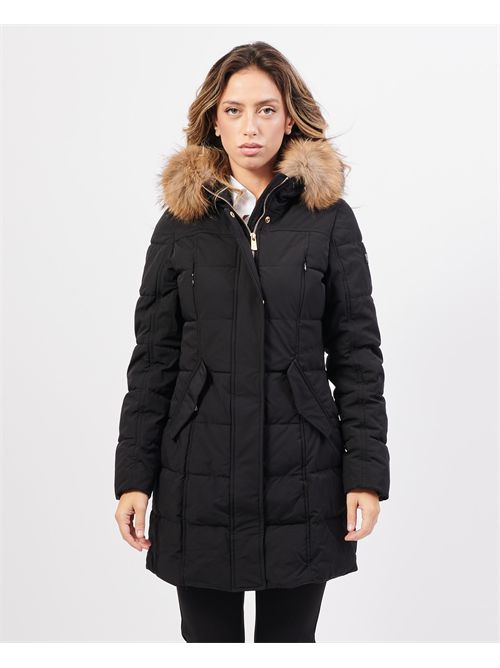 Yes Zee long quilted jacket with hood YES ZEE | O004-NT000801